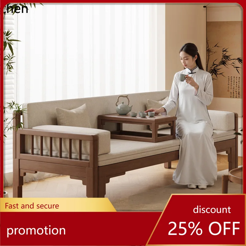 CZ Solid Wood Luohan Bed New Chinese Style Luohan Couch Zen Style Chaise Longue Bed for Home Use