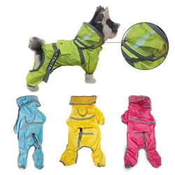 Pet small and medium-sized dog large brimmed raincoat, rainproof with traction rope, reflective strip raincoat (recommended to p