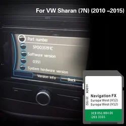 for VW Sharan (7N) (2010 -2015) RNS310 Car GPS Update Europe West Map Version System SD Navi Card