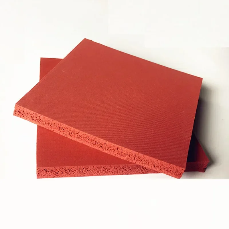 Silicone Foam Sponge Plate Sheet Board Heat Insulation Blanket Strip Square 500 x 500 x 1mm 2mm 3mm Red