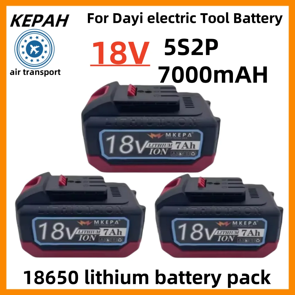 for Dayi  18V 7000mAh Rechargeable Power tool Battery Suitable for Dayi 21v Cordless Electric Wrench Car impact wrench battery