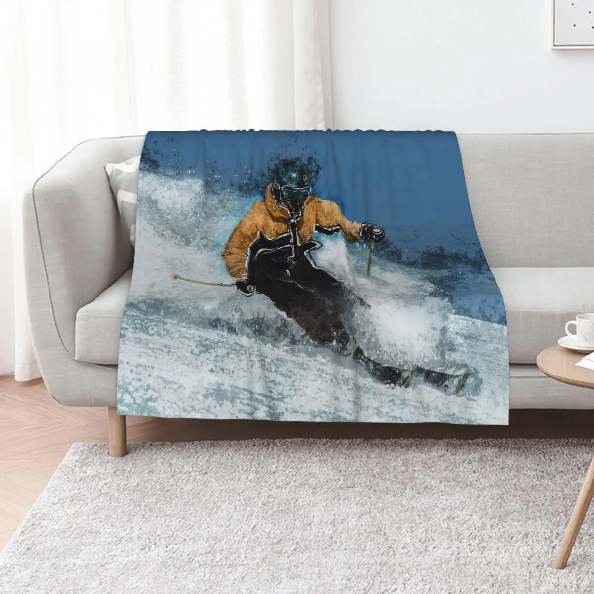 Skiing the Slopes Throw Blanket for babies Sofas Camping Heavy Moving Bed Fashionable Blankets