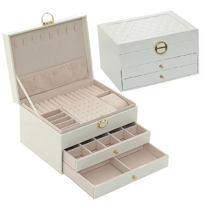 

Large Capacity Multifunctional Jewelry Storage Box Bracelet Earrings Ring