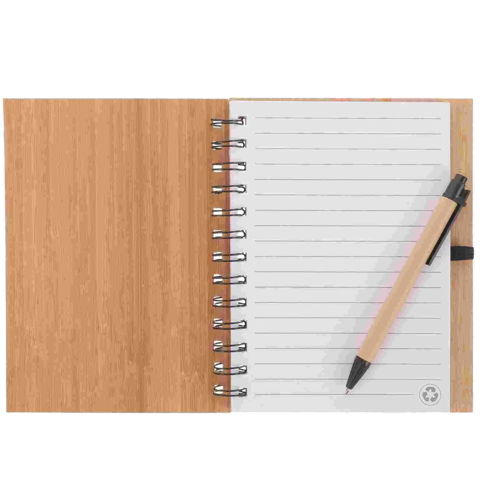 Notebook Pad Spiral Notepads Simple Compact Bamboo Journal Daily Use Reminder Board