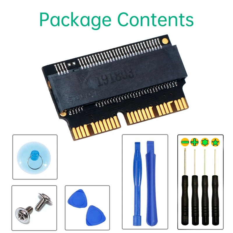 Air Pro Retina Mid 13 14 15 16 17 용 SSD 변환 어댑터, A1465 A1466 A1398 용 SSD 업그레이드 키트, M.2 NVME