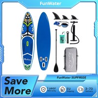 FunWater SUPFR02E Stand Up Paddle Board 350*84*15cm, EVA Non-slip, High-density PVC, Multi-function D Ring, 180kg Capacity