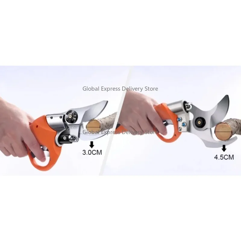 

Lithium Battery Electric Pruning Shears – 111-45MM Cutting Range with Ratchet, Anti-Slip Grip & Folding Design