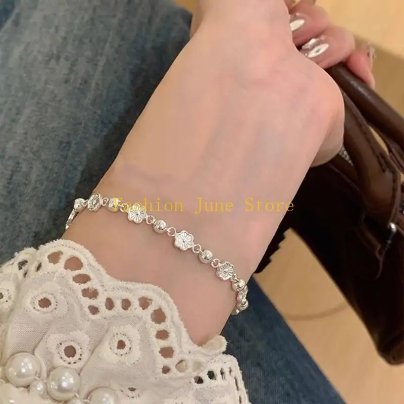 N5KA Trendy Flower Butterfly Charm Zinc Alloy Bracelet Unisex Jewelry Gift For Her