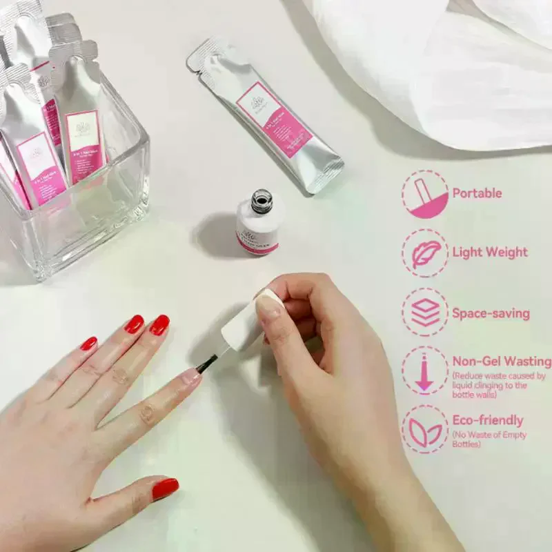15ml 6 IN 1 Multi-Functional Extension Nail UV Gel Polish Refilled Package Building Nail Gel Base Semi Permanent Nails Art Gel