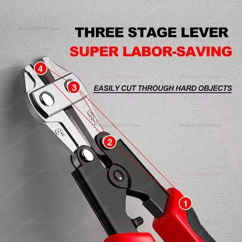 2026New  Mini Bolt Cutter Made Of Chrome-Vanadium Alloy Steels Fast And Sharp Labor-Saving Operation Used To Cut Wire Bar Steels