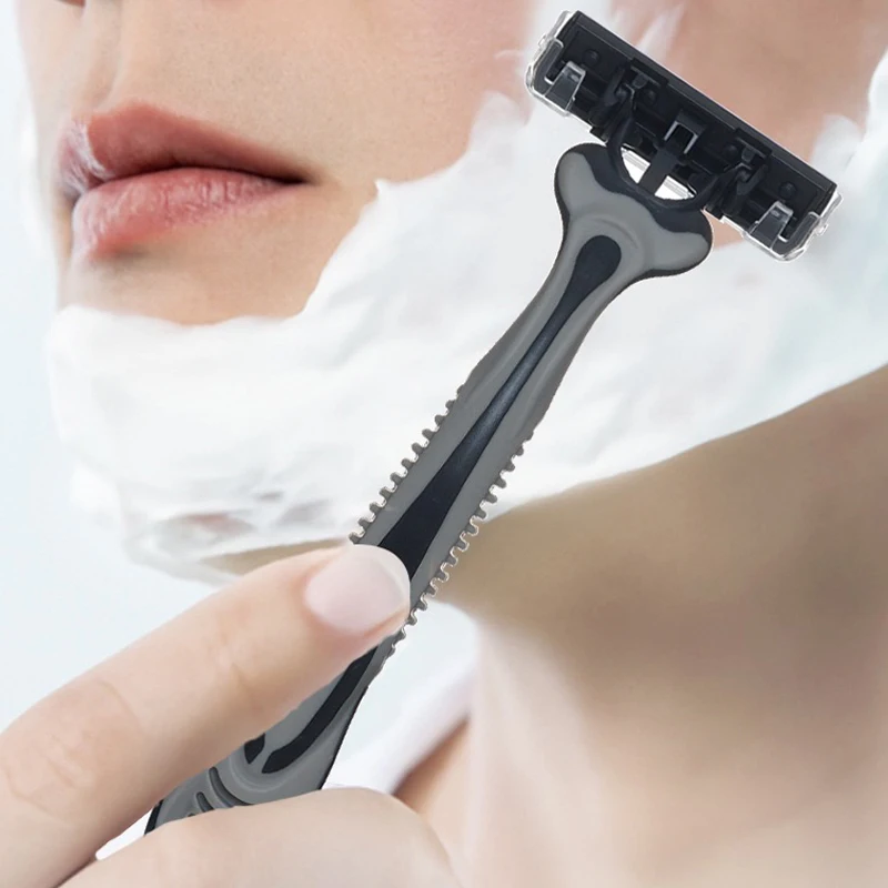 3-Layer Razor Head Manual Shaver, Blade Razor Safety Shaving Beard Moustache Manual Shaver Set