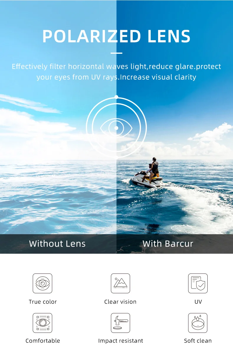 BARCUR Leichte, luxuriöse und elegante Sonnenbrille im Urlaubsstil mit großer Rahmendekoration, Gesichtsform, UV-Schutz – Detail 5