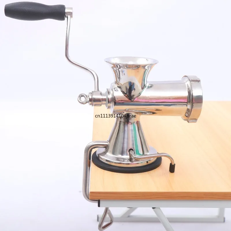 For 304 Stainless Steel Manual Meat Grinder 8# Suction Base Hand Crank Mincer Sausage Stuffer For Household