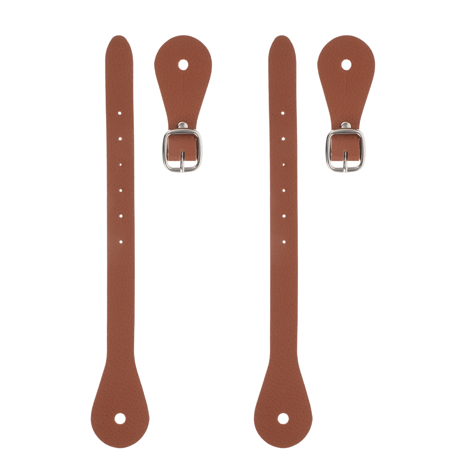 

2pcs Riding Spurs Belt Adjustable Length Western Cowboy Men Black Brown Vintage Straps Durable PU Material Metal Buckle