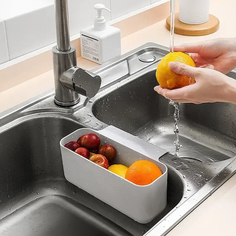 Kitchen Sink Drying Rack Hanging Drain Basket Organizer for Tableware Soap Sponge Holder Rack Kitchen Organizer Accessories