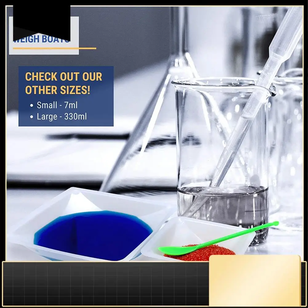 

125Pcs 100Ml Weighing Boats Measuring & Mixing Powders & Liquids For Easy Pour Design Disposable Plastic Square Lab Dish-N37R