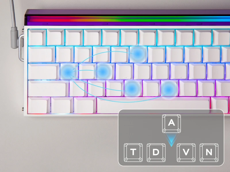 AULA Hero68 HE 65% ANSI QWERTY Layout Wired Magnetic Gaming Keyboard Hot-Swap with 8kHZ Rapid Hall Effect Switch RGB Backlight