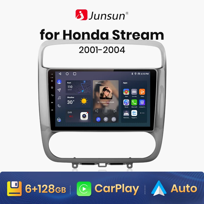 

Junsun V1 AI Voice Wireless CarPlay Android Auto Radio for Honda Stream 2001 2002 -2004 4G Car Multimedia GPS 2din autoradio