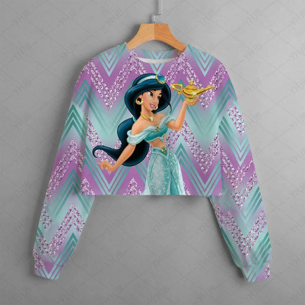 Spring And Autumn Disney Series Ariel Princess Hoodies Girls Long Sleeves Fashion Sweatshirts Mermaid Cartoon Casual Hooded Tops