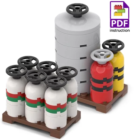 MOC Brandstof Gas Tank Bouwstenen Kit Wijnvaten Goederen Container Heftruck Bakstenen Speelgoed Jongens Cadeau