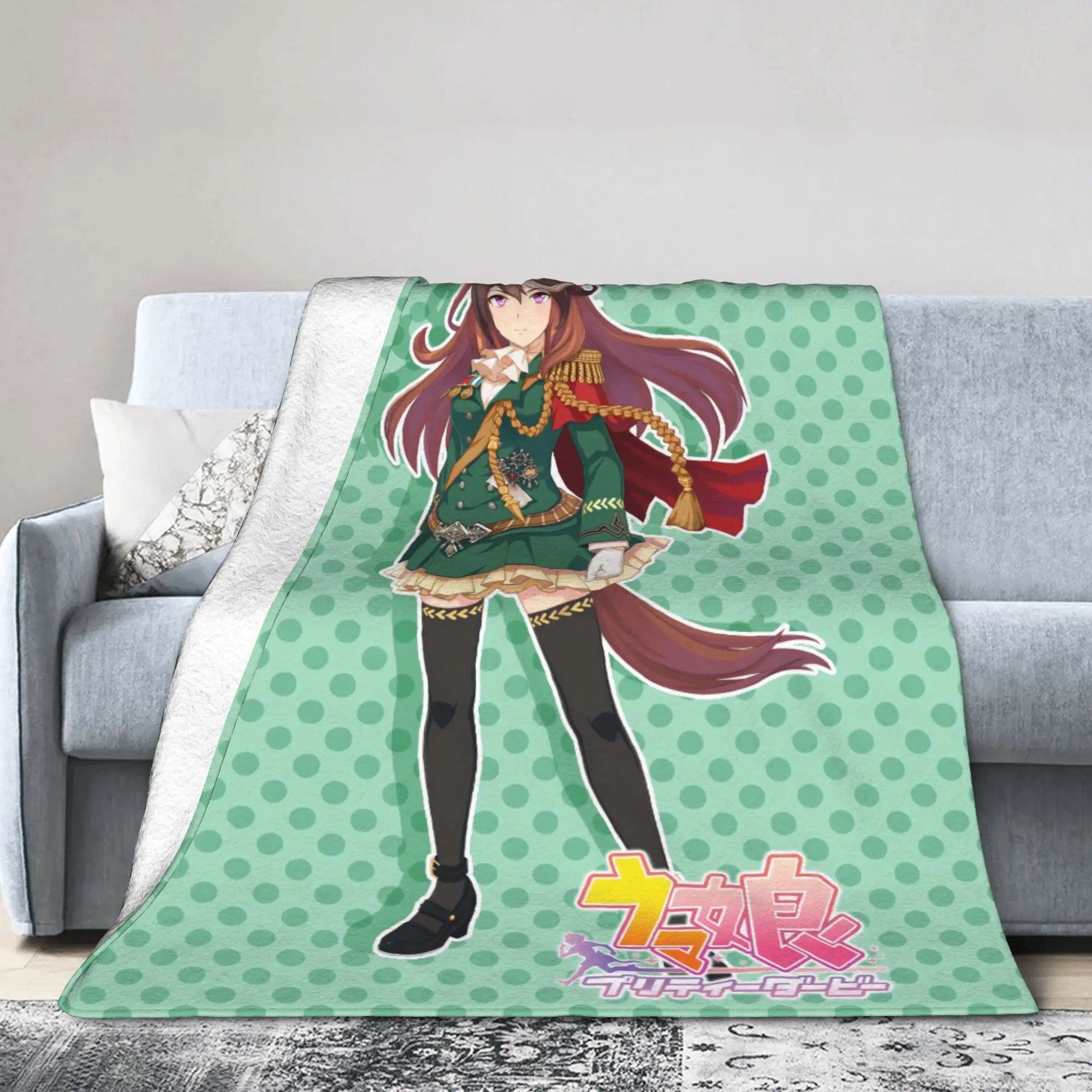 Symboli Rudolf UmaMusume Pretty Derby Flannel Blanket Winter  Soft Durable Bedding Throws for Girls Boys Bedspread Bed Cover