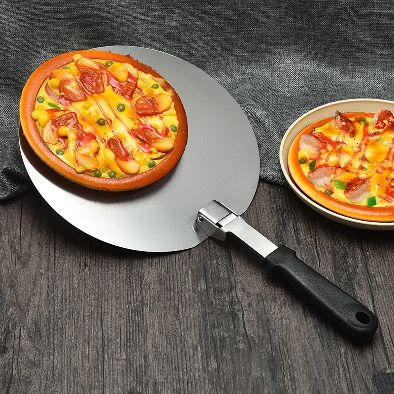 

Stainless Steel Pizza Shovel Spatula Plastic Handle Foldable Round Non-Stick Pastry Paddle Kitchen Baking Cake Tools Accessories