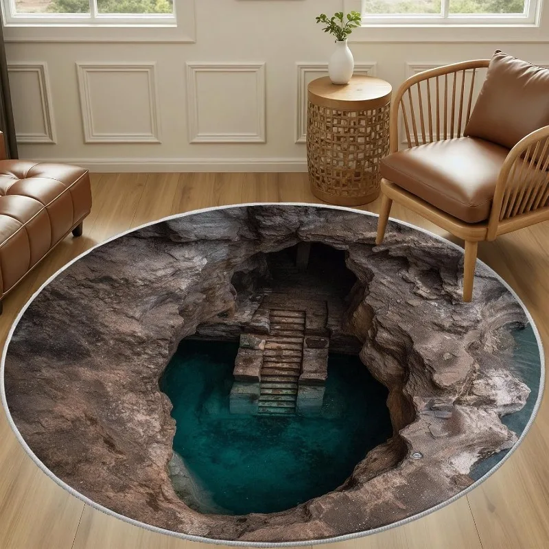 شلال دوامة حفرة المياه المطبوعة السجاد حفرة الحجر دوامة غرفة الديكور السجاد غرفة المعيشة وغرفة نوم الديكور لينة البساط