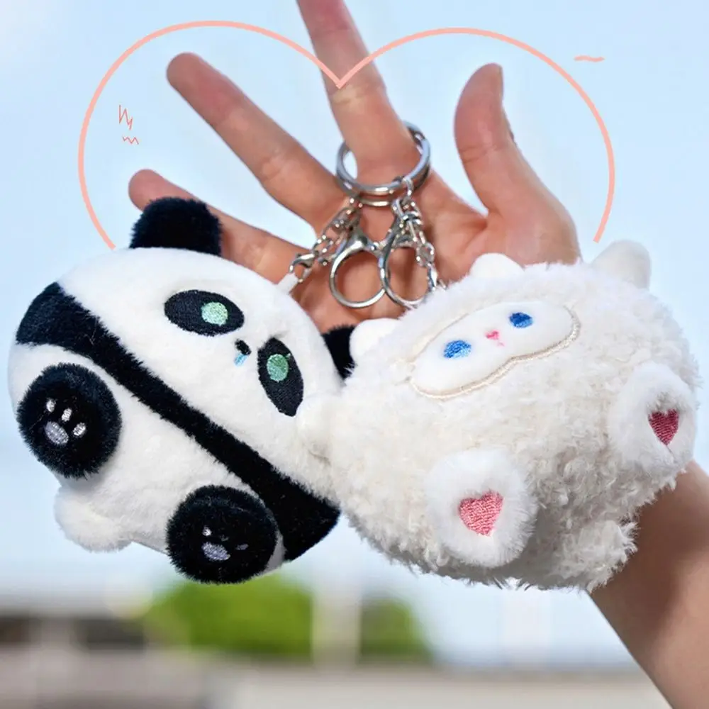 Soft Plush Doll Keychain Plush PP Cotton Kids Stuffed Animal Toys Car Key Ring Cartoon Cute Bag Pendant DIY Trinket