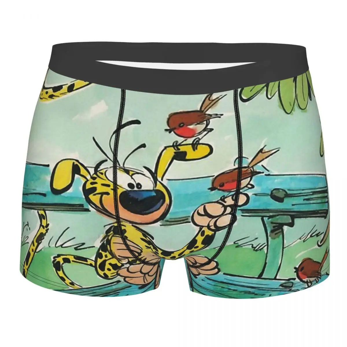 Belgium Comic Marsupilami Feeding Birds Underpants Cotton Panties Man Underwear Sexy Shorts Boxer Briefs