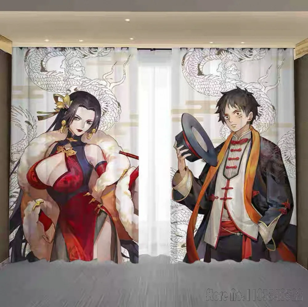 

Hot Cool Anime One Piece Roronoa Zoro Luffy Nami Thermal Window Blackout Curtains Japanese Living Room Print Baby Kids Gift