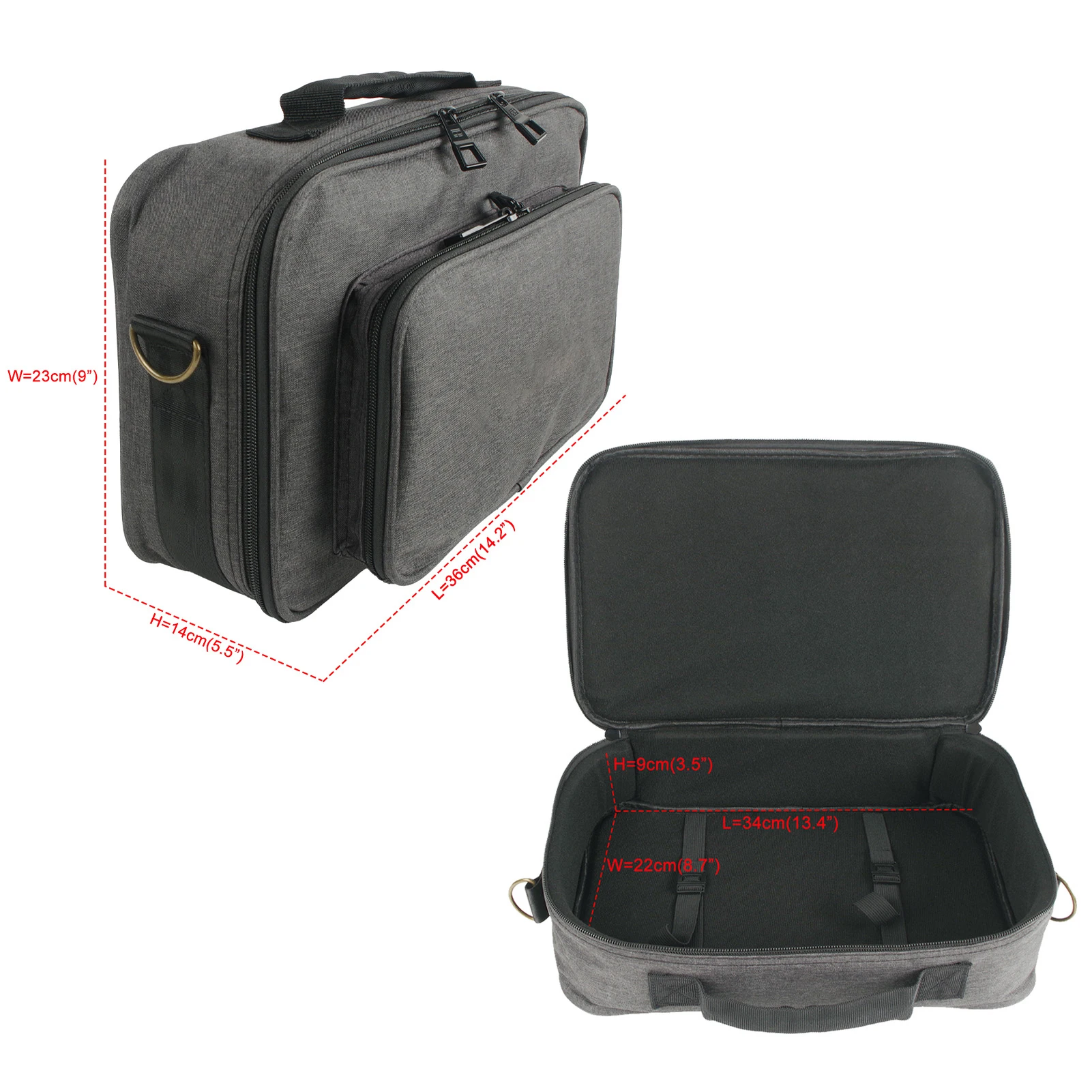 Tragbare Multi-Effekt-Tasche, professionelle Effekte, Umhängetasche, Handtasche, DJ-Controller-Tasche mit Schultergurt, Tragegriff