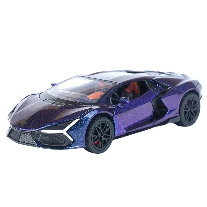 Diecast 1:32 Lamborghini Aventador SVJ Alloy Car Model Sound Light Collective Miniature Voiture Metal Toy Vehicles Boy Gift Toy