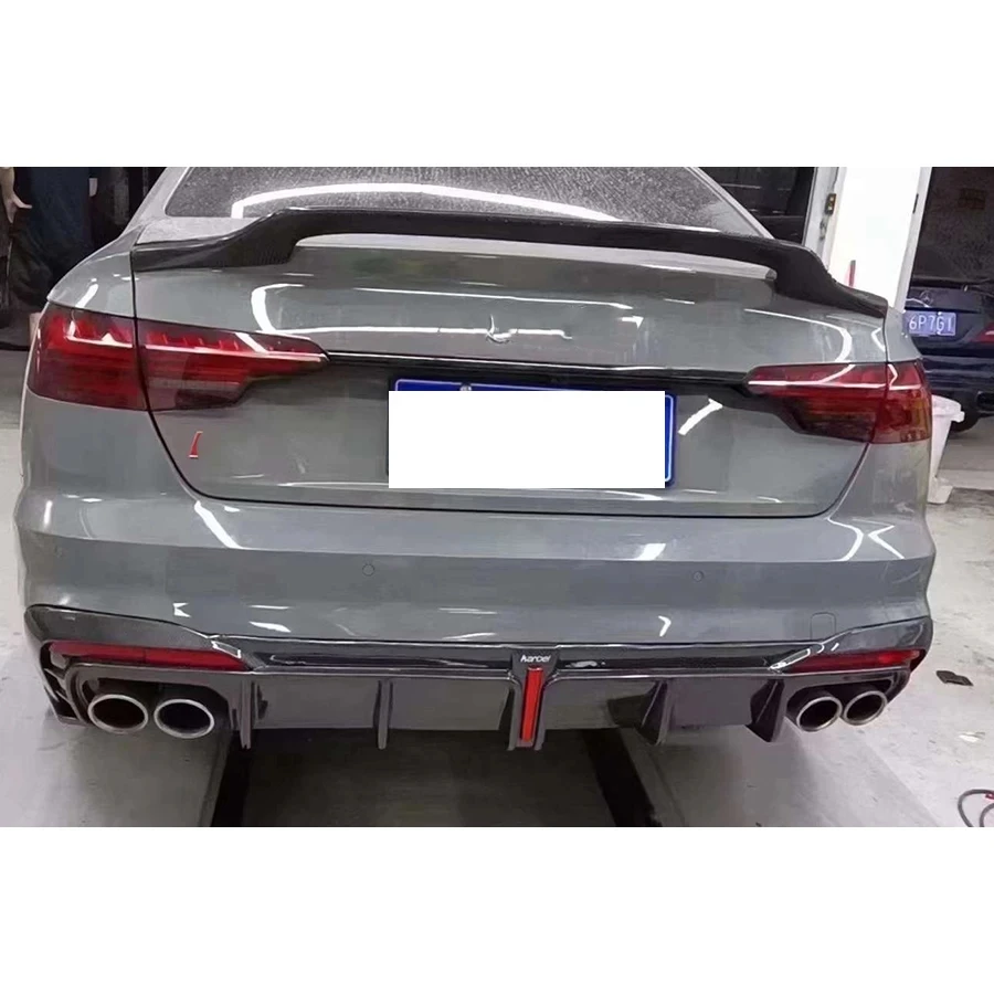 For Audi A4L A4 S4 B10 2020+ Carbon Fiber Car Rear Bumper Diffuser Rear Splitters Spoiler Back lip Car Accessories body kit