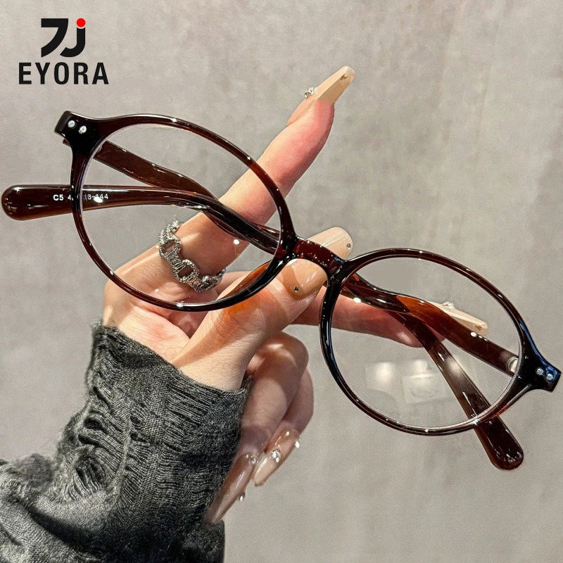 

EYORA Vintage Small Frame Oval TR90 Reading glasses Anti Blue Ray Myopia and hyperopia Photochromic Prescription Eyewear Lens