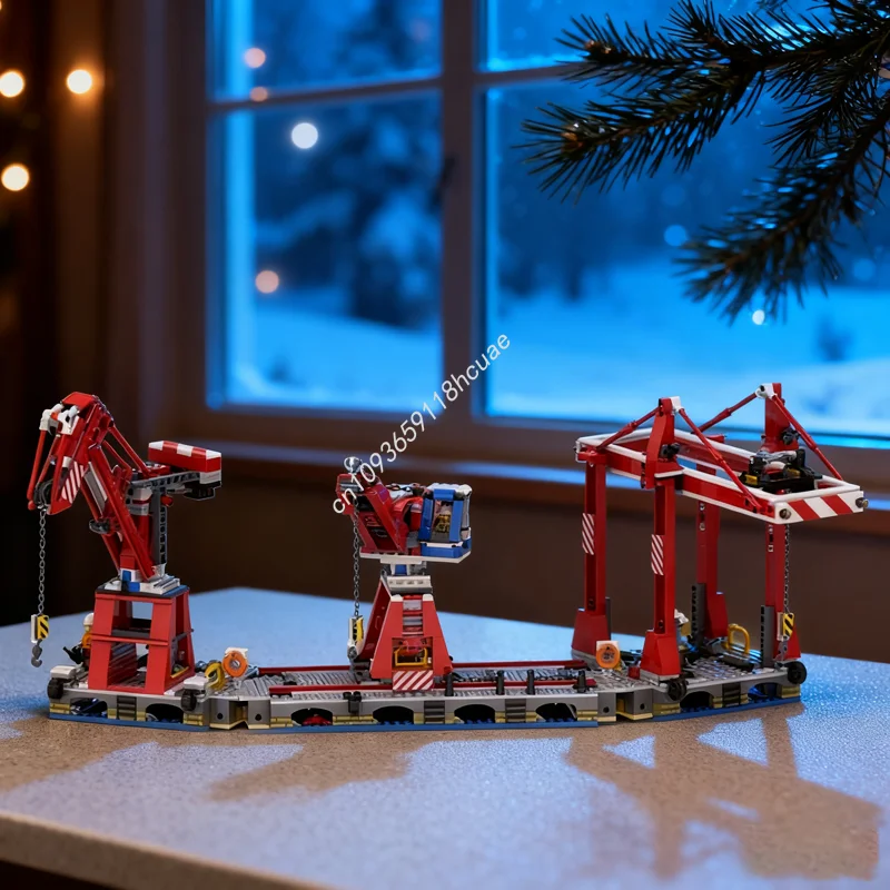 

475pcs MOC Rail Mounted Crane 3 Functions Model Building Blocks Toy Construction Assemble Christmas Gift DIY Education Kids
