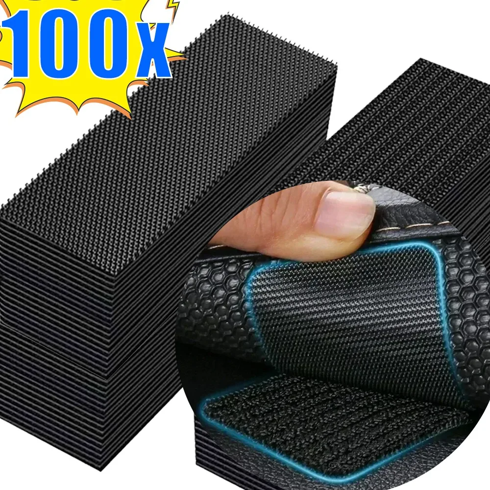 

1/100Pcs Car Double-sided Fixing Tape Invisible Adhesive Anti Slip New Nylon Carpet Foot Mat Patches Auto Decoration Sticker