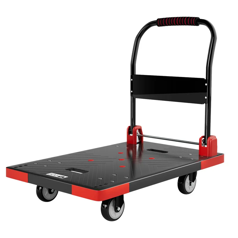

Silent folding push flatbed cart, convenient hand pull tool cart, shopping and handling express cart