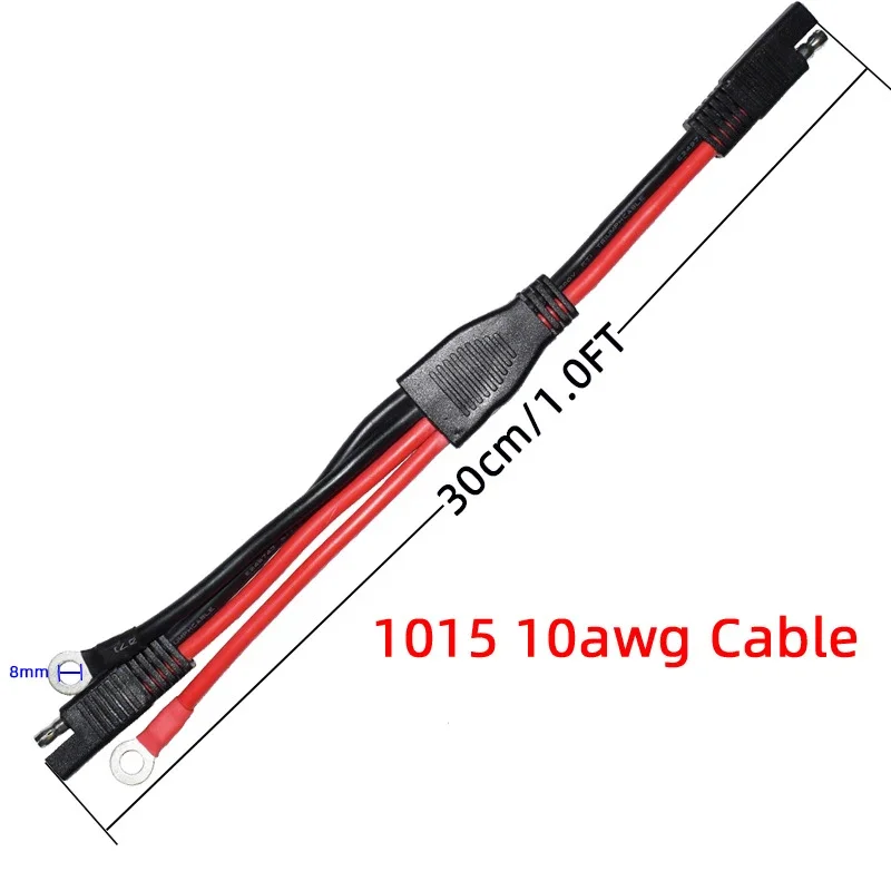 

30cm 10AWG SAE to O Ring Terminal Connectors Harness Quick Disconnect SAE to SAE Cable Battery Charging Cable for Motorcycles