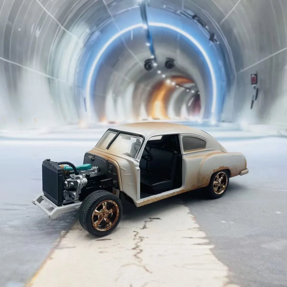 

1/24 1949 FLEETLINE Alloy Classic Old Sports Car Model Diecasts Metal Rust Car Retro Vintage Vehicles Model Simulation Kids Gift