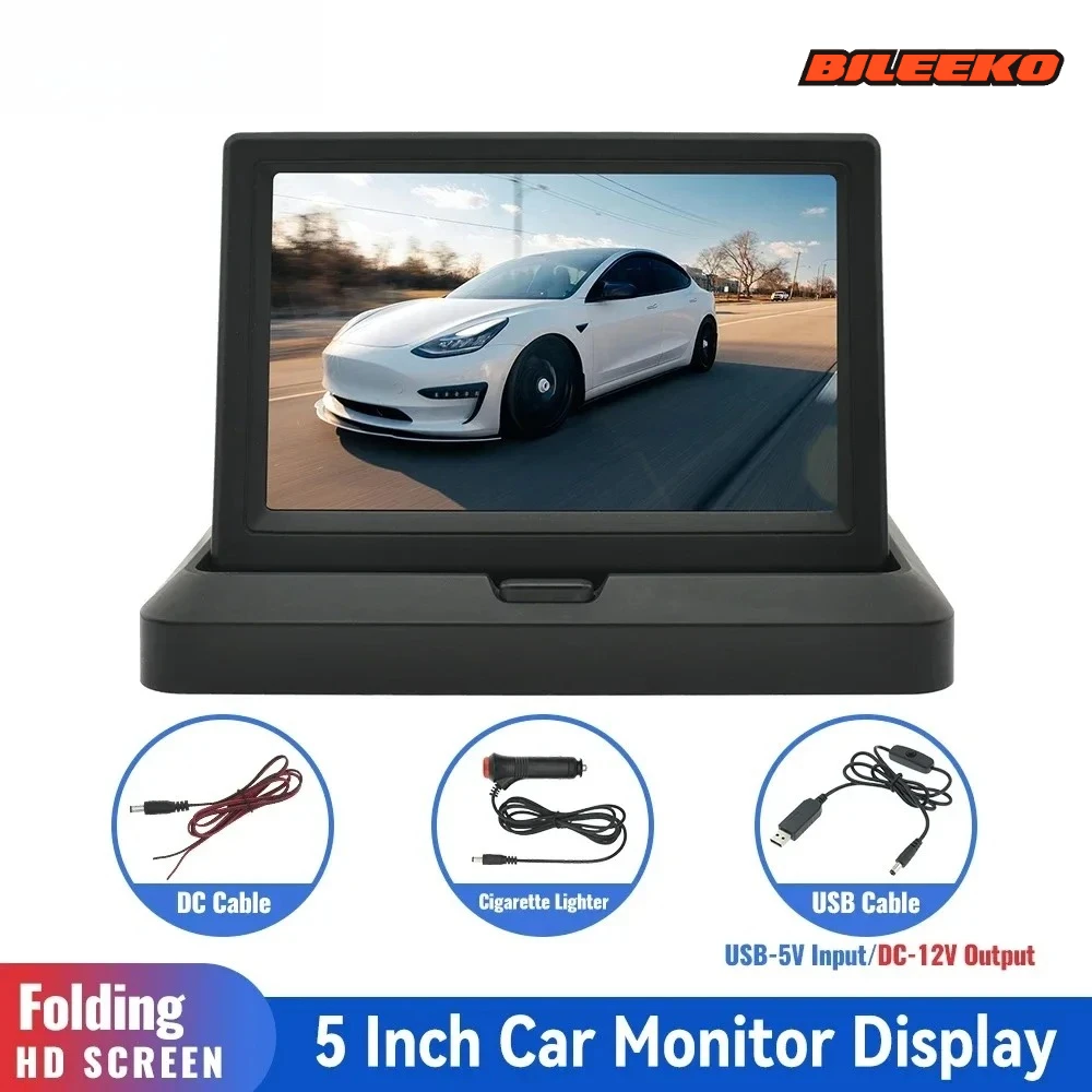 

Bileeko 4.3" Folding Car Monitor - TFT LCD HD Screen for Rear View Camera & Home Security Display