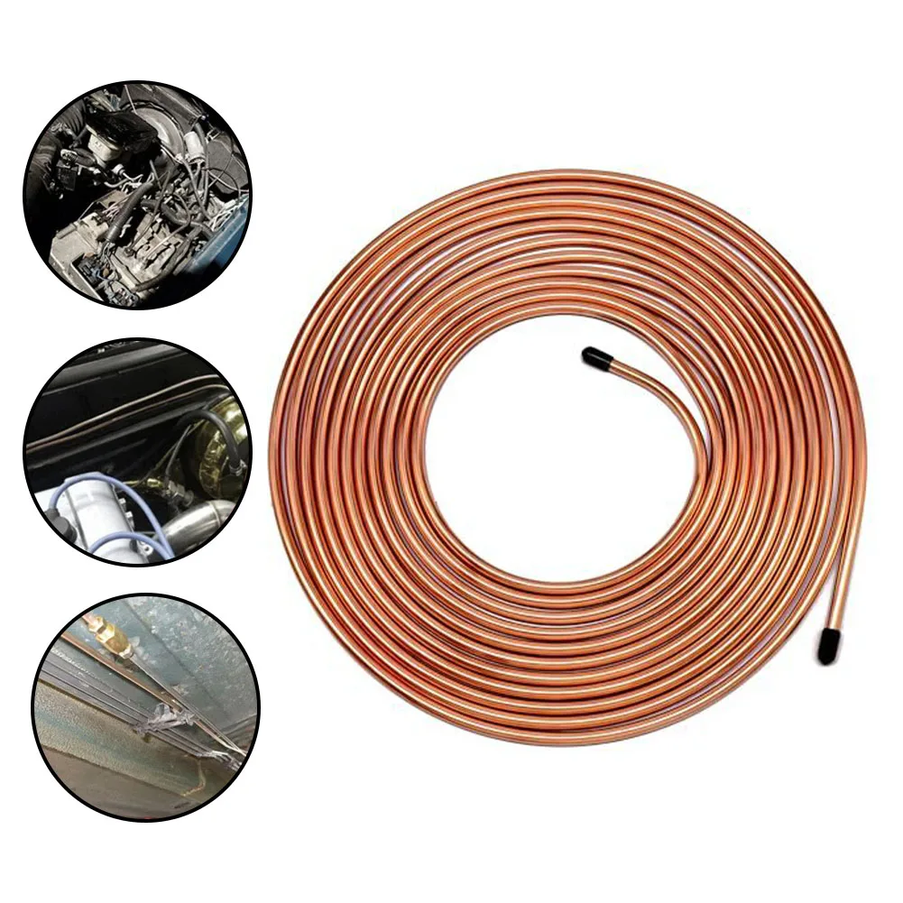 

Brake Line Roll 25ft Copper Coated Steel Material for Use in Automotive Hydraulic Brake Fuel and Transmission Line Installations