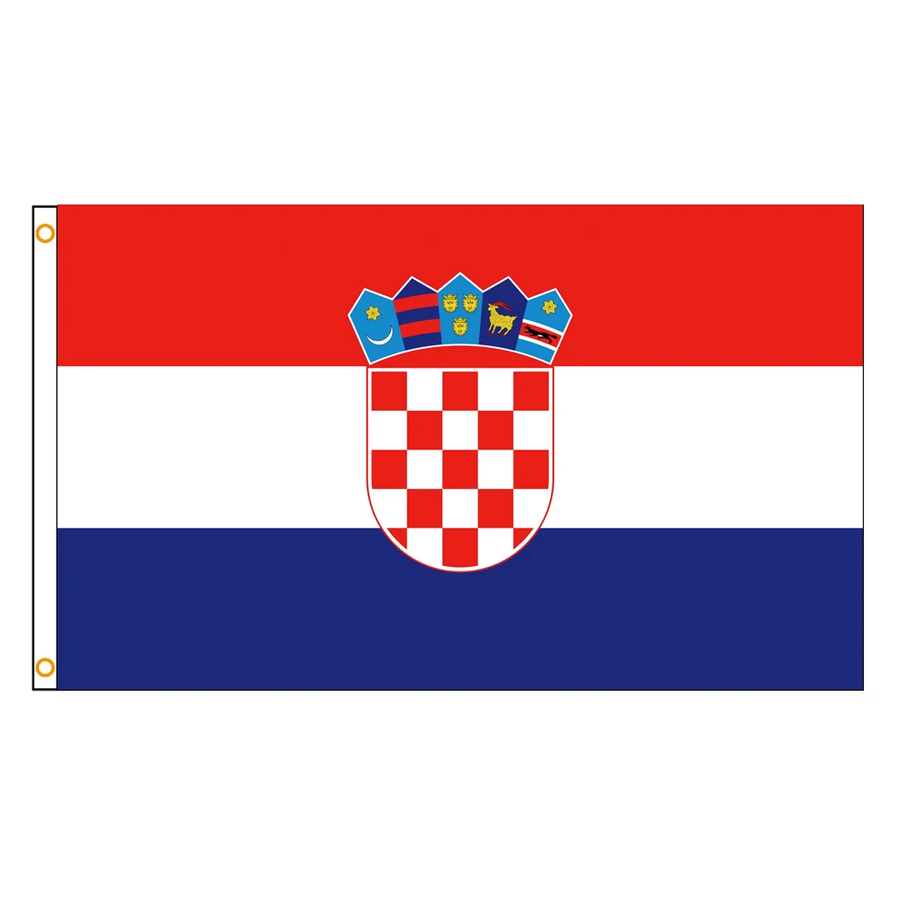 3x5 Ft Croatia Flag Vivid Color and Fade proof Canvas Republika Hrvatska National Flags Polyester with Brass Grommets 3 X 5 Ft