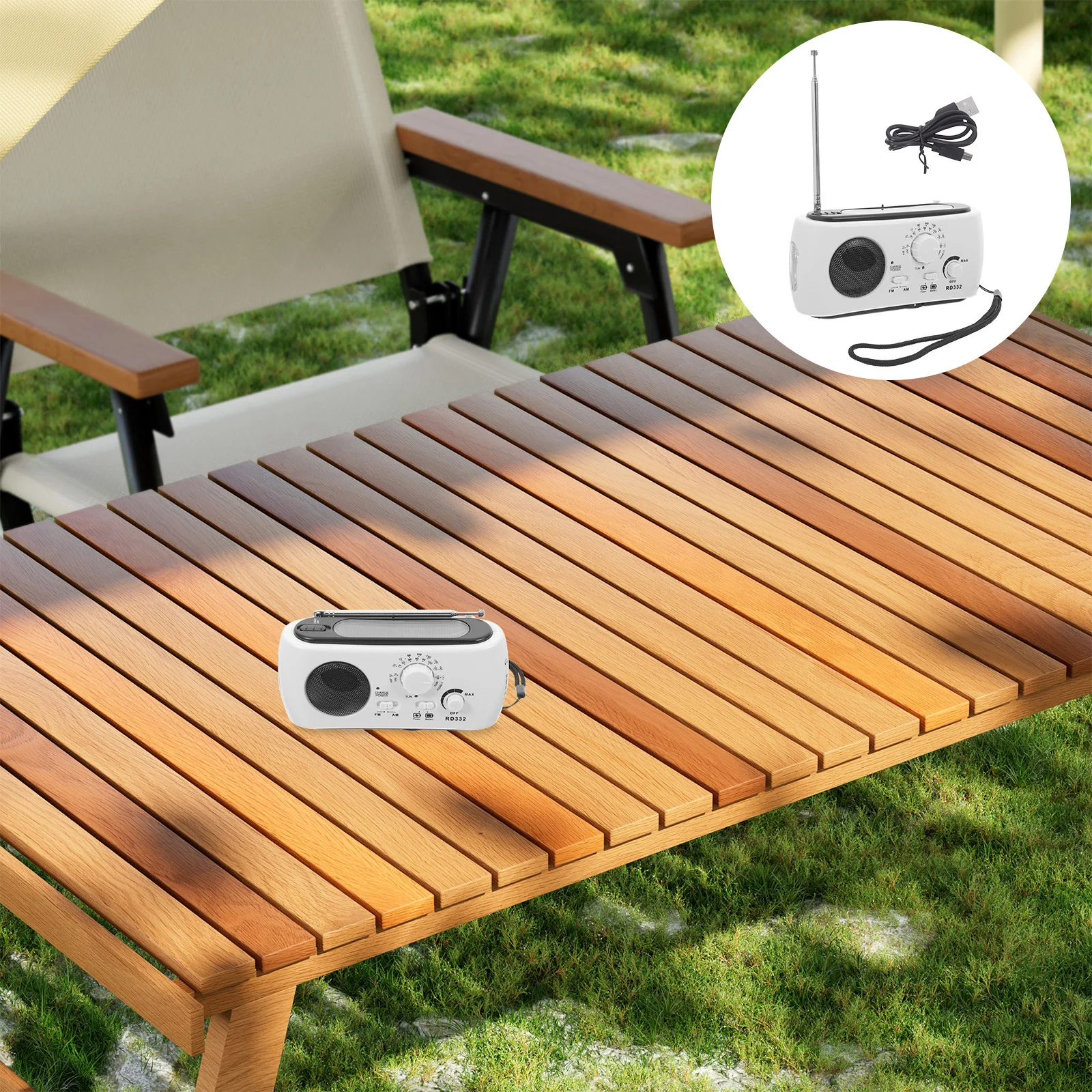 

Solar Powered Emergency Radio Hand Crank Multifunctional Flashlight Portable Outdoor Camping Hiking Phone Am Fm Radio