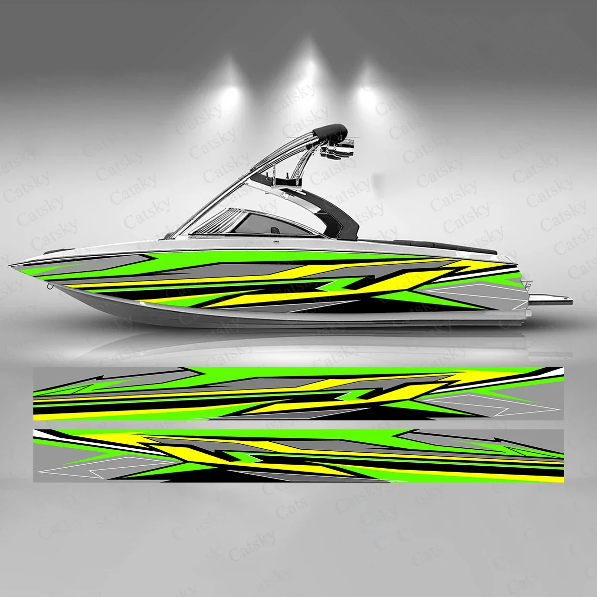 Future Technology Design Boat Sticker Fashion Custom Fish Boat-Sticker Vinyl Waterproof Boat Wrap Graphic Boat Wrap Decal