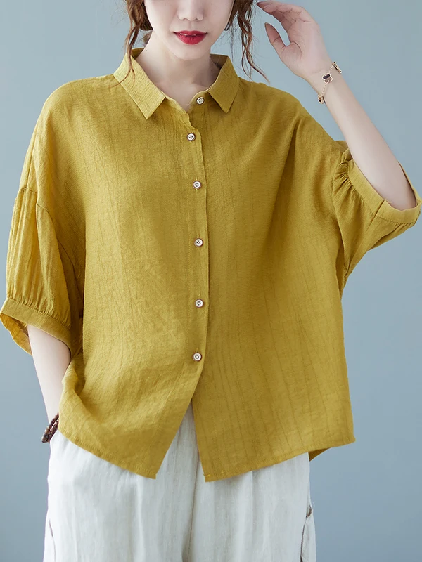 

Artistic Cotton Linen ort Sve irt Loose Fit Faionable Casual Wear for Young Women Summer New Arrival Anti-Aging