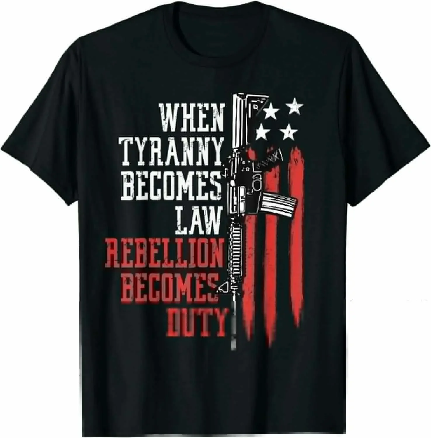 When Tyranny Becomes Law Rebellion Becomes Duty. Veterans T-Shirt 100% Cotton O-Neck Short Sleeve Summer Casual Mens T-shirt
