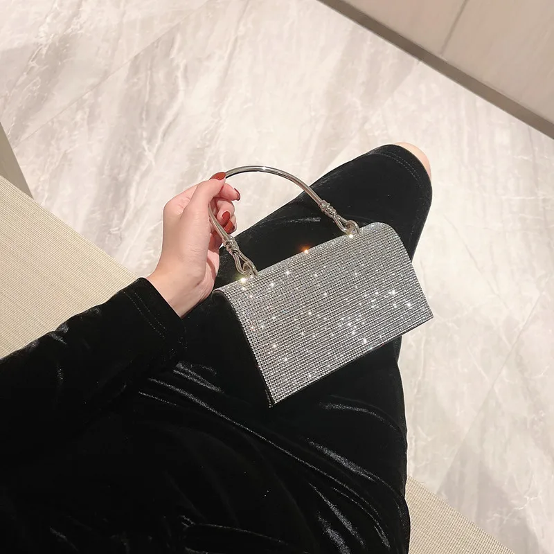 Shiny Wedding Clutch Handbag for Women Girls Glitter KTV Shoulder Bag Wedding Purses Dating Bag All-matching Evening Bag