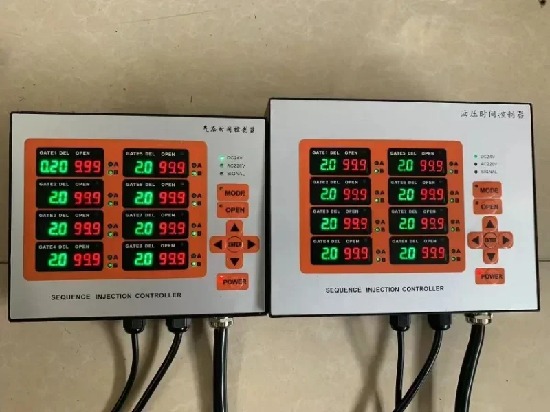 Eight sets of pressure time controllers