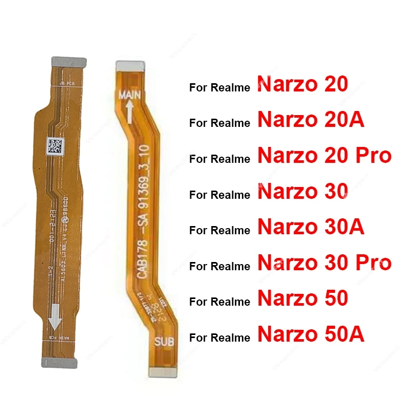 

For Realme Narzo 20 20A 30 30A 50 50A Pro 4G 5G LCD Mainboard Flex Cable Motherboard LCD Display Flex Ribbon Repair Parts