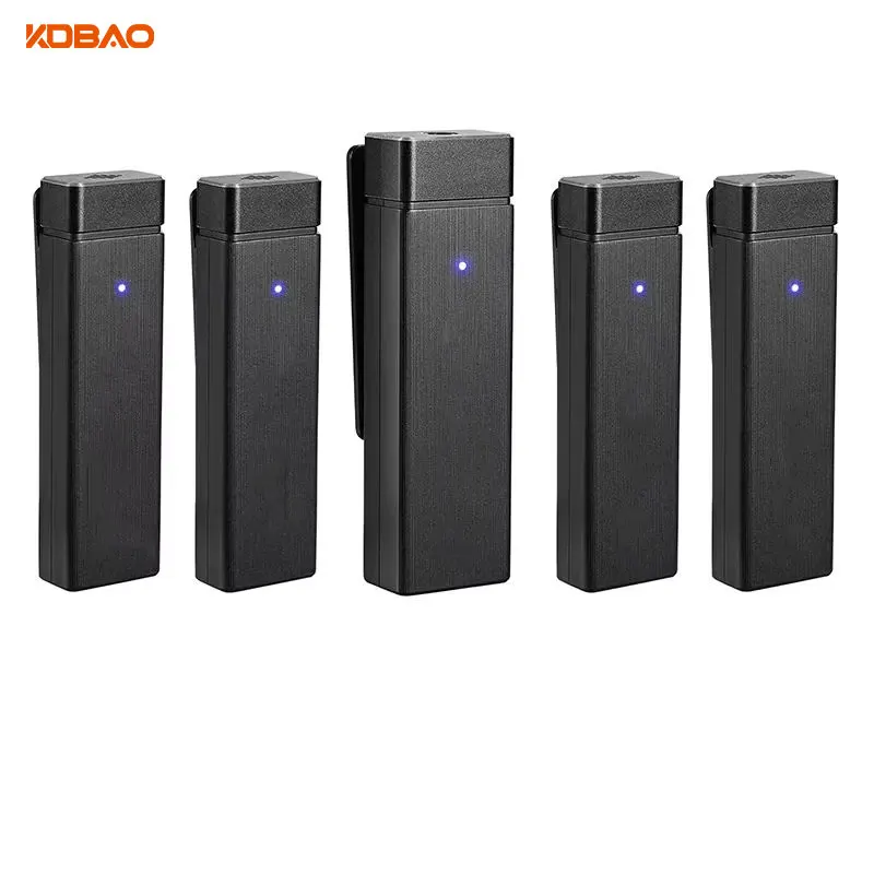 For BY-W4 4-Channel Wireless Lavalier Lapel Microphone Noise Cancelling LED Lights C for Cell Phone Camera-Video Recording